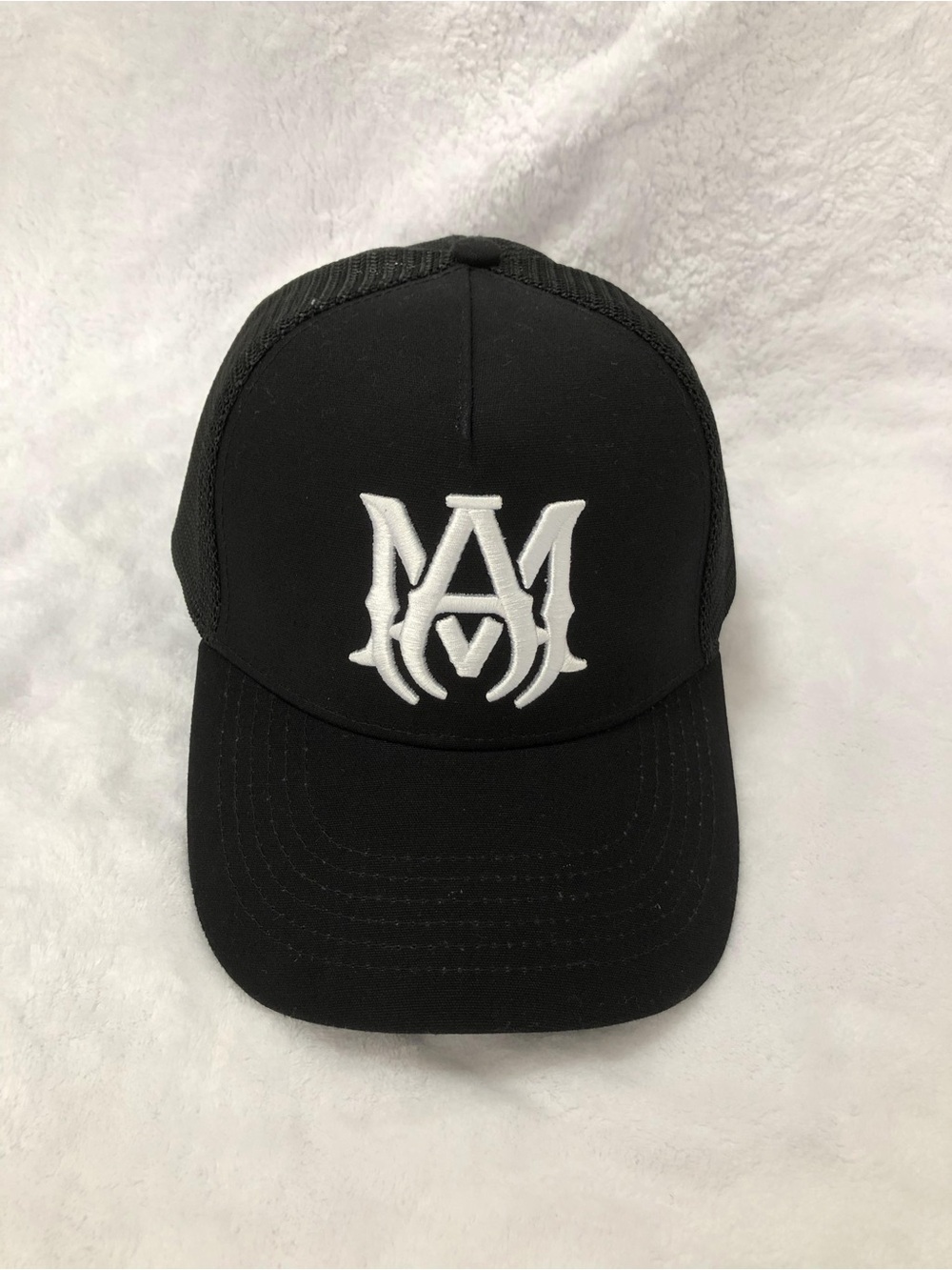 AMIRI Black Trucker Hat Embroidered AM Logo Unisex Sun Hat Baseball cap